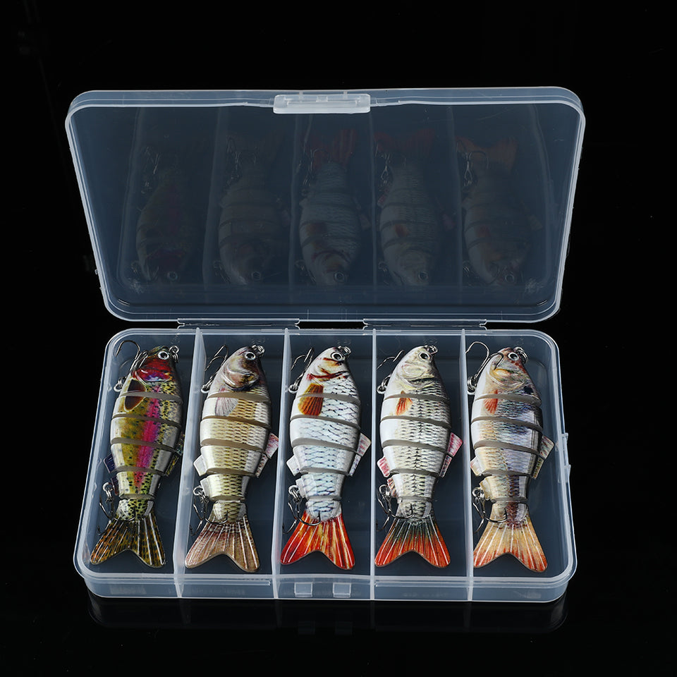 Caja de Señuelos de pesca realista 5 en 1 XPROFHISING  de 6 segmentos